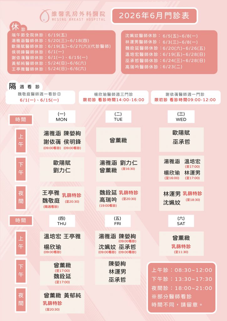 門診時間表 2 門診時間表